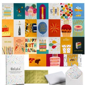 Gold Foil Birthday Cards Solpla 24 Pack Elegant-0