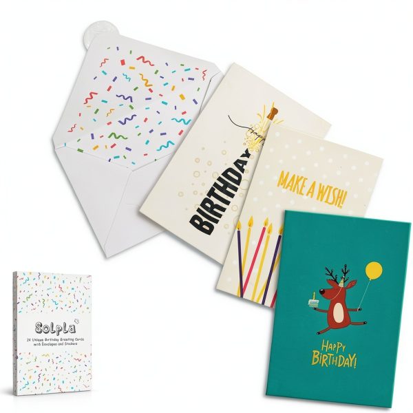 Gold Foil Birthday Cards Solpla 24 Pack Elegant-4
