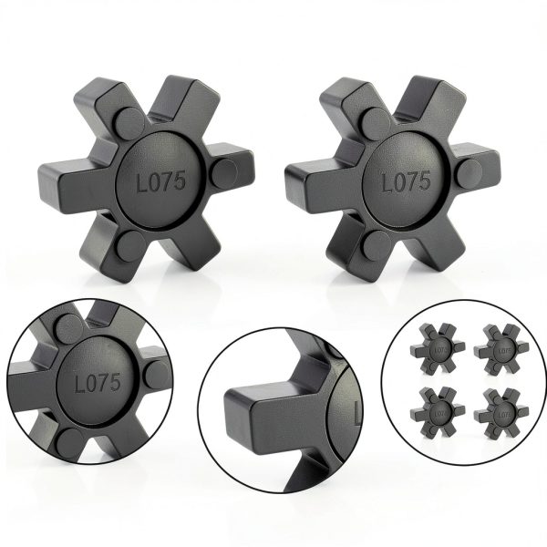 L075 Flexible NBR Rubber Spider Center Insert, 4 Pack Solid Coupling Pad Bumper Spider Center Inserts for L075 L Jaw Coupling Set-2